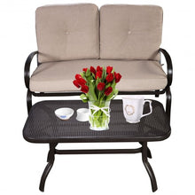 Load image into Gallery viewer, 2 pcs Patio Outdoor Cushioned Coffee Table Seat-Beige