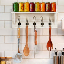 Load image into Gallery viewer, Rustic Wooden Wall-Mounted Entryway Hanging Shelf-White