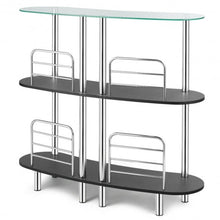 Load image into Gallery viewer, 3-tier Bar Cabinets Table with Tempered GlassTop