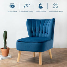 Load image into Gallery viewer, Armless Accent Chair Tufted Velvet Leisure Chair-Blue