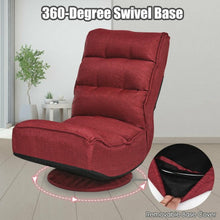 Load image into Gallery viewer, 5-Position Folding Floor Gaming Chair-Wine Red