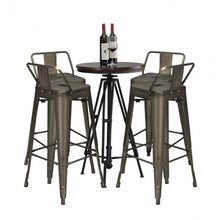 Load image into Gallery viewer, 30" Set of 4 Metal Indoor Outdoor Counter Height Bar stools -Gun