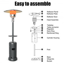 Load image into Gallery viewer, Outdoor Heater Propane Standing LP Gas Steel with Table & Wheels-Gray