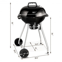 Load image into Gallery viewer, 18.5" Outdoor Backyard Cooking Kettle Charcoal Grill with Wheels