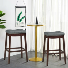 Load image into Gallery viewer, 29�Set of 2 Nailhead Saddle Bar Stools -Coffee