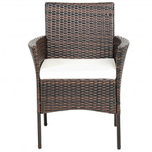 Load image into Gallery viewer, 2 Pieces Rattan Arm Dining Chair Cushioned Sofa Furniture Patio