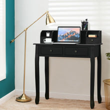 Load image into Gallery viewer, Removable Floating Organizer 2-Tier Mission Home Computer Vanity Desk-Black