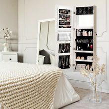 Load image into Gallery viewer, Lockable Storage Jewelry Cabinet with Frameless Mirror-White