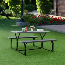 Load image into Gallery viewer, Outdoor Picnic Garden Party Table And Bench Set-Black