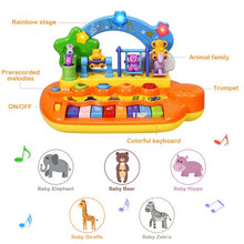 Load image into Gallery viewer, Kids 8 Keys Rainbow Piano Keyboard with Animal Playground LED Light