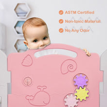 Load image into Gallery viewer, 14-Panel Baby Playpen with Music Box & Basketball Hoop-Pink