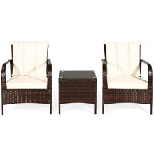 Load image into Gallery viewer, 3 PCS Patio Rattan Furniture Set-White