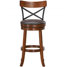 Load image into Gallery viewer, Set of 2 Bar Stools 360-Degree Swivel Dining Bar Chairs with Rubber Wood Legs-29.5 inch