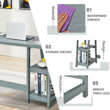 Load image into Gallery viewer, Trestle Computer Desk Home Office Workstation with Removable Shelves-Gray