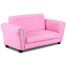 Load image into Gallery viewer, Soft Kids Double Sofa with Ottoman-Pink