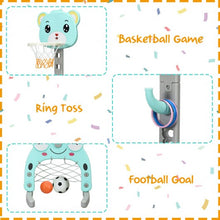 Load image into Gallery viewer, Adjustable Kids 3-in-1 Basketball Hoop Set Stand with Balls