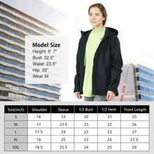 Load image into Gallery viewer, Women's Waterproof & Windproof Rain Jacket with Velcro Cuff-Black-M