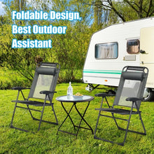 Load image into Gallery viewer, 4 Pcs Patio Garden Adjustable Reclining Folding Chairs with Headrest-Gray