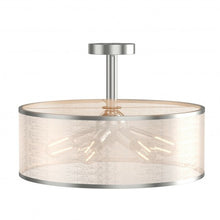 Load image into Gallery viewer, 6-Light Semi Flush Mount Ceiling Light Pendant Lamp w/ Fabric Drum-shaped Shade