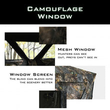 Load image into Gallery viewer, 3 Person Portable Pop-Up Ground Hunting Blind with Tie-downs