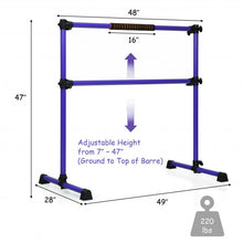 Load image into Gallery viewer, 4 ft Portable Ballet Freestanding Adjustable Double Dance Bar-Purple
