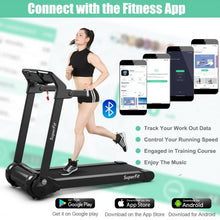 Load image into Gallery viewer, 3HP Folding Electric Treadmill Running Machine with Bluetooth Speaker-Silver