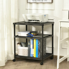 Load image into Gallery viewer, 3 Tier Printer Stand Rolling Fax Cart with Adjustable Shelf and Swivel Wheels