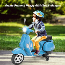 Load image into Gallery viewer, 6V Kids Ride on Vespa Scooter Motorcycle with Headlight-Blue