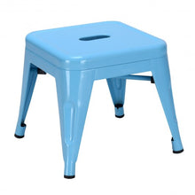 Load image into Gallery viewer, Set of 4 Lightweight Stackable Metal Tolix Kids Stool-Blue