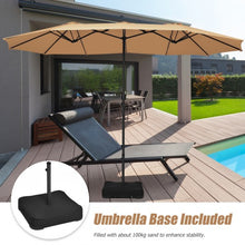 Load image into Gallery viewer, 15 Foot Extra Large Patio Double Sided Umbrella with Crank and Base-Beige