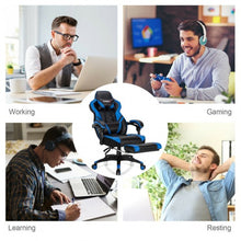 Load image into Gallery viewer, Adjustable Gaming Chair with Footrest for Home Office-Blue