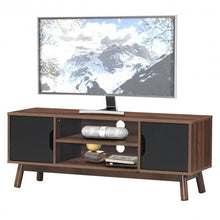 Load image into Gallery viewer, 50" Wood Media TV Stand with Storage Shelf-Black