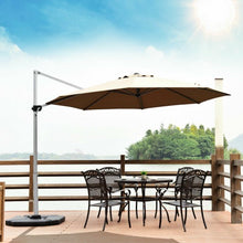Load image into Gallery viewer, 11' Patio Offset Cantilever Umbrella 360° Rotation Aluminum Tilt-Tan