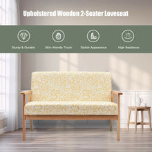 Load image into Gallery viewer, Modern Fabric Loveseat Sofa Couch Upholstered 2-Seat Armchair-Yellow