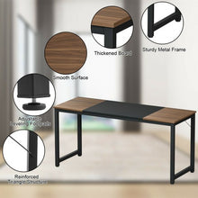 Load image into Gallery viewer, 63" Rectangular Dining Room Table with Solid Metal Frame-Desktop + Frame