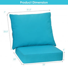 Load image into Gallery viewer, Deep Seat Chair Cushion Pads Set with Rope Belts for Indoor and Outdoor-Turquoise