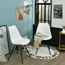 Load image into Gallery viewer, Set of 2 Mid Century Modern Side Chairs with PU Seat-White