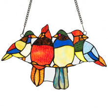 Load image into Gallery viewer, 14.5" Tiffany Glass Birds Window Panel Hangings with Chain