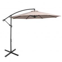 Load image into Gallery viewer, 10FT Offset Umbrella with 8 Ribs Cantilever and Cross Base Tilt Adjustment-Brown