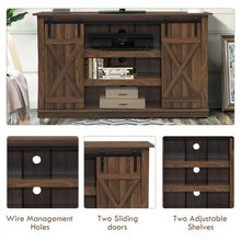 Load image into Gallery viewer, Sliding Barn TV Stand Console Table-Brown
