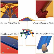 Load image into Gallery viewer, 4 Seat Kids Picnic Table with Umbrella