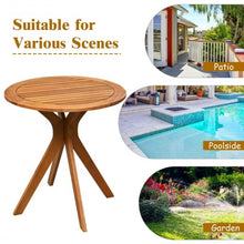 Load image into Gallery viewer, 27" Outdoor Round Solid Wood Coffee Side Bistro Table