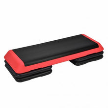 Load image into Gallery viewer, 43" Height Adjustable Fitness Aerobic Step with Risers-Red