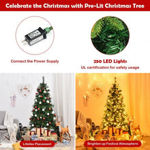 Load image into Gallery viewer, 6 ft Pre-lit Artificial Hinged Christmas Tree with LED Lights-6 ft