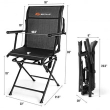 Load image into Gallery viewer, Swivel Hunting Chair Foldable Mesh Chair with Armrests-Black