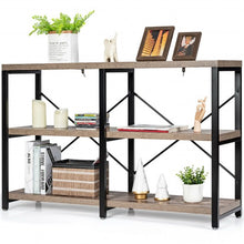 Load image into Gallery viewer, 3 Tier 47" Console Metal Frame Sofa Table-Oak