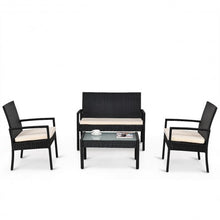 Load image into Gallery viewer, 4 PCS Outdoor Patio Furniture Set Table Chair Sofa Cushioned Seat Garden