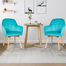 Load image into Gallery viewer, Set of 2 Mid-Back Accent Leisure Armchairs-Blue