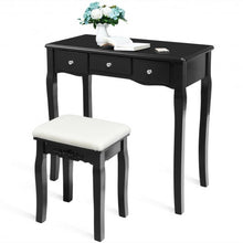Load image into Gallery viewer, Dimmable Bulbs Touch Switch Vanity Dressing Table Set with Removable Box-Black