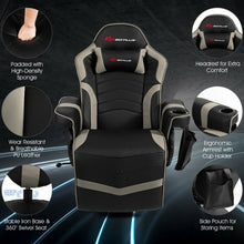 Load image into Gallery viewer, Ergonomic High Back Massage Gaming Chair with Pillow-Gray